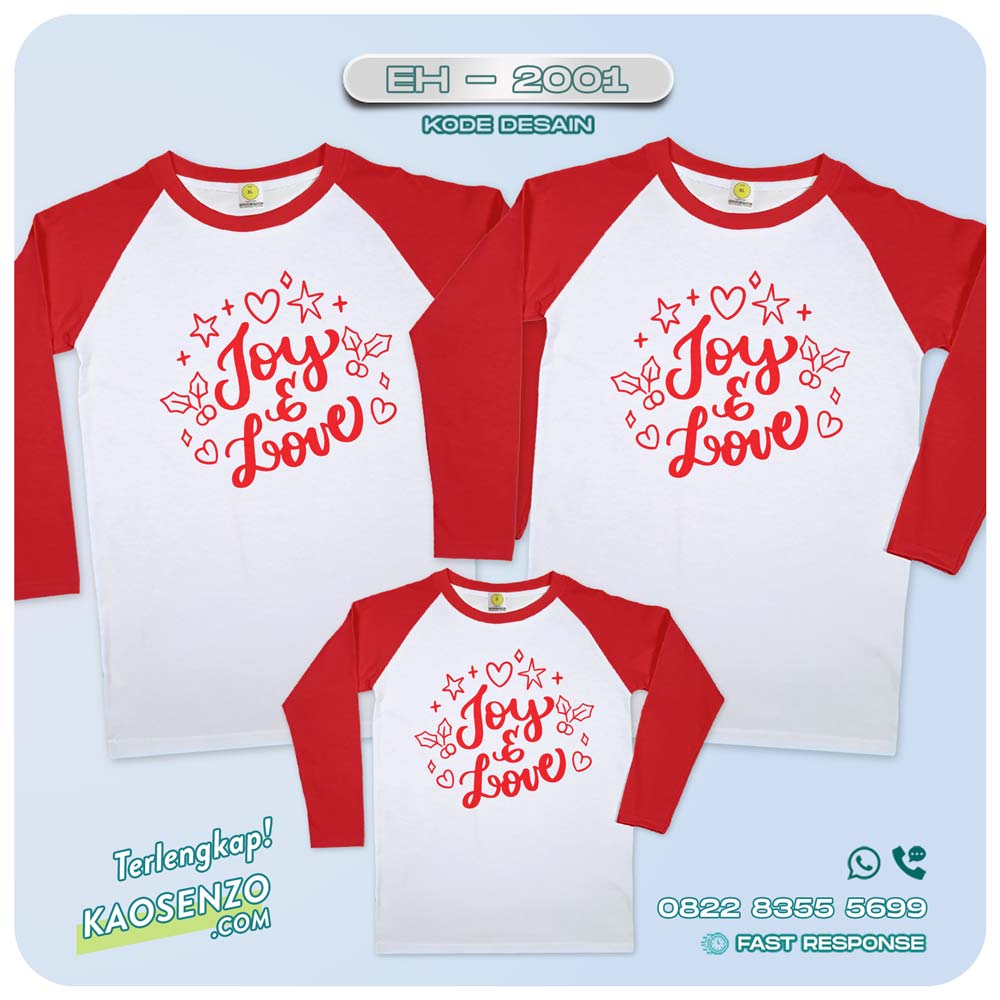 Baju Kaos Couple Keluarga Natal | Kaos Family Custom Christmas | Kaos Natal - EH 2001