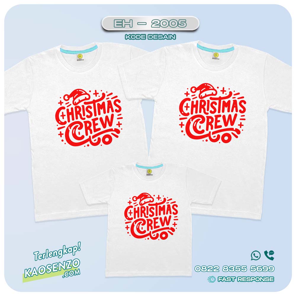 Baju Kaos Couple Keluarga Natal | Kaos Family Custom Christmas | Kaos Natal - EH 2005