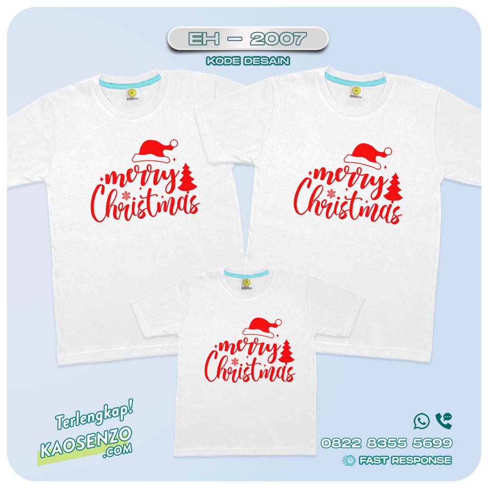 Baju Kaos Couple Keluarga Natal | Kaos Family Custom Christmas | Kaos Natal - EH 2007