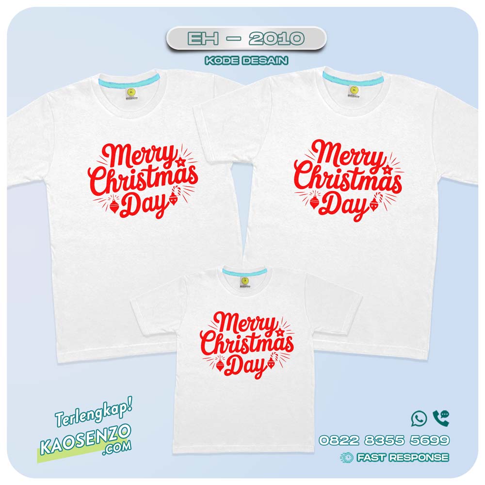 Baju Kaos Couple Keluarga Natal | Kaos Family Custom Christmas | Kaos Natal - EH 2010