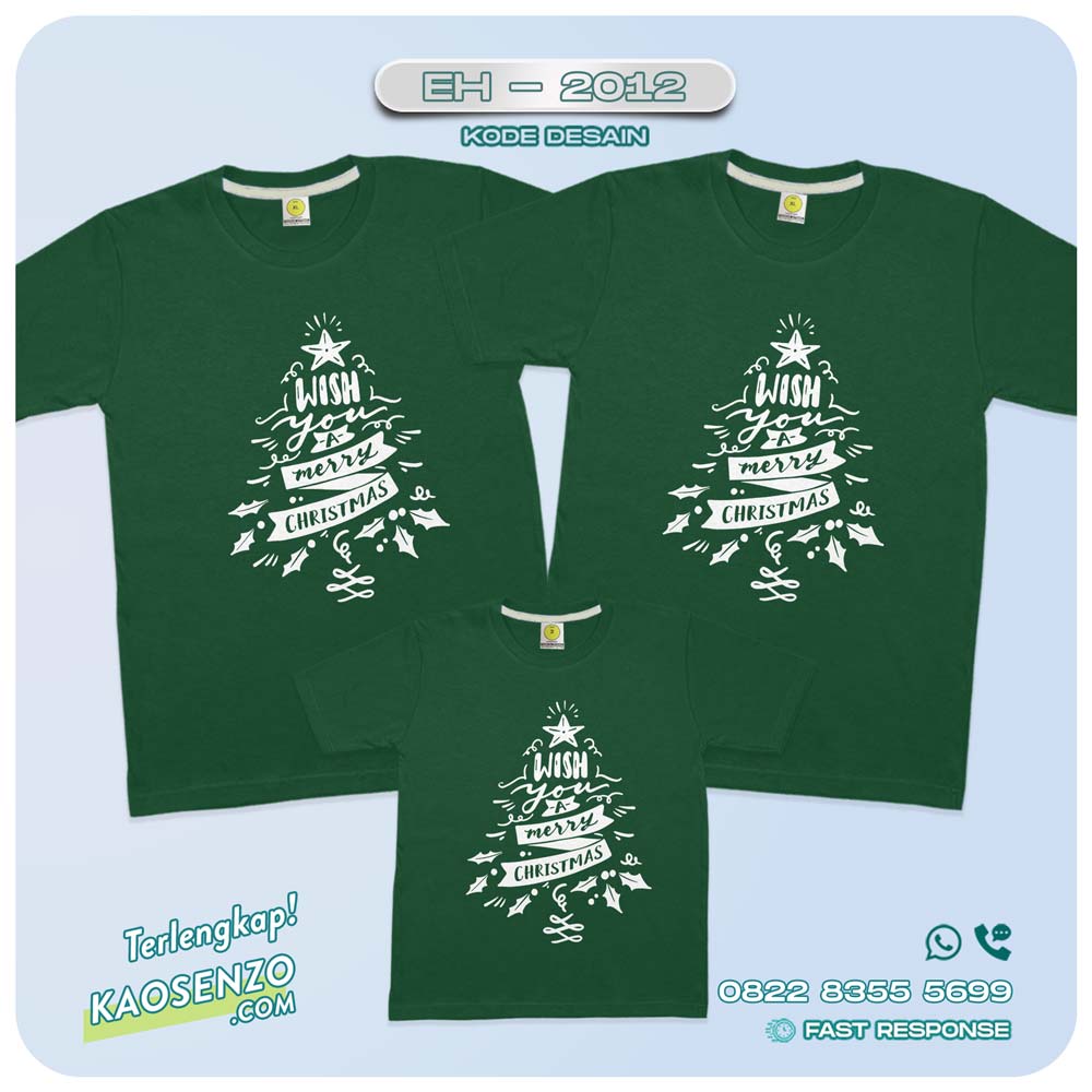 Baju Kaos Couple Keluarga Natal | Kaos Family Custom Christmas | Kaos Natal - EH 2012