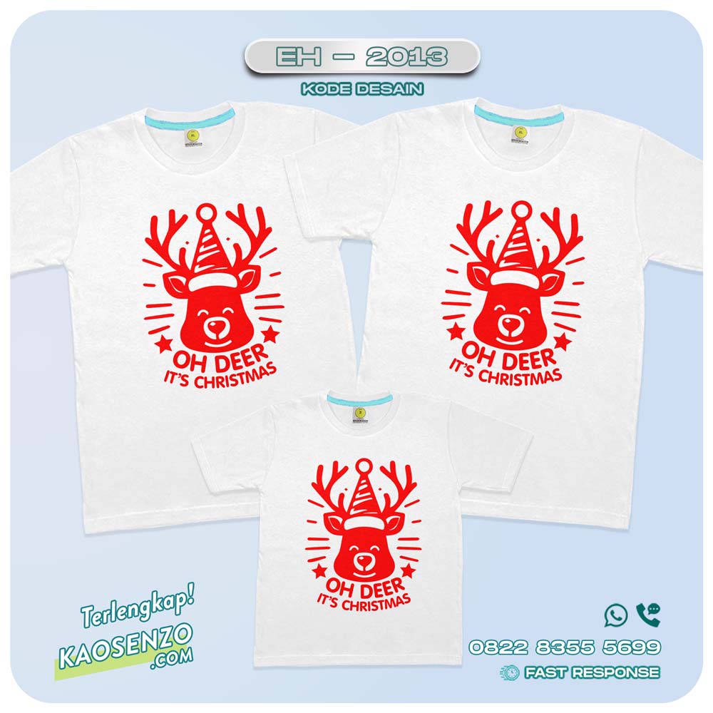 Baju Kaos Couple Keluarga Natal | Kaos Family Custom Christmas | Kaos Natal - EH 2013