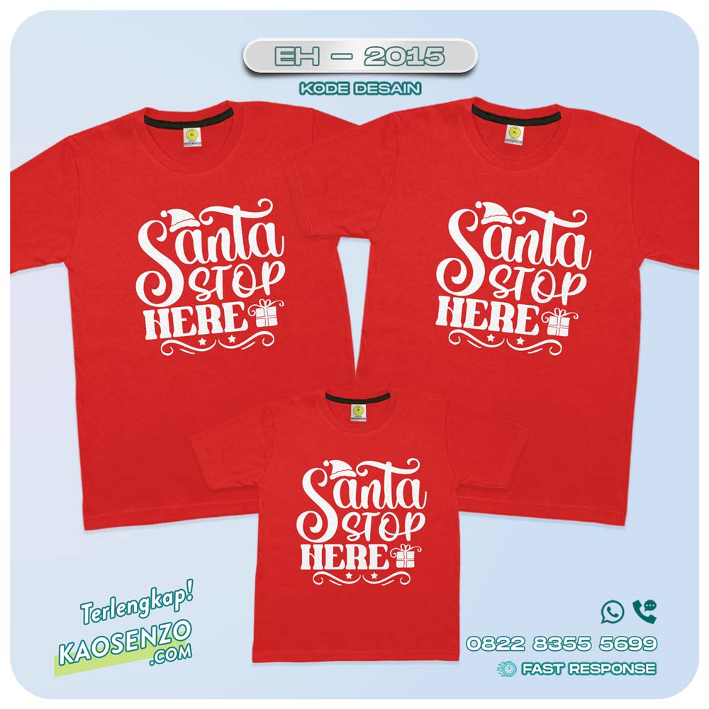 Baju Kaos Couple Keluarga Natal | Kaos Family Custom Christmas | Kaos Natal - EH 2015