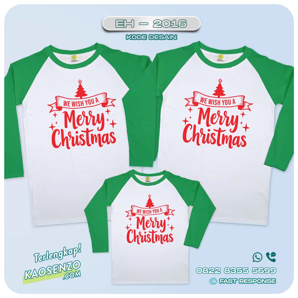 Baju Kaos Couple Keluarga Natal | Kaos Family Custom Christmas | Kaos Natal - EH 2016