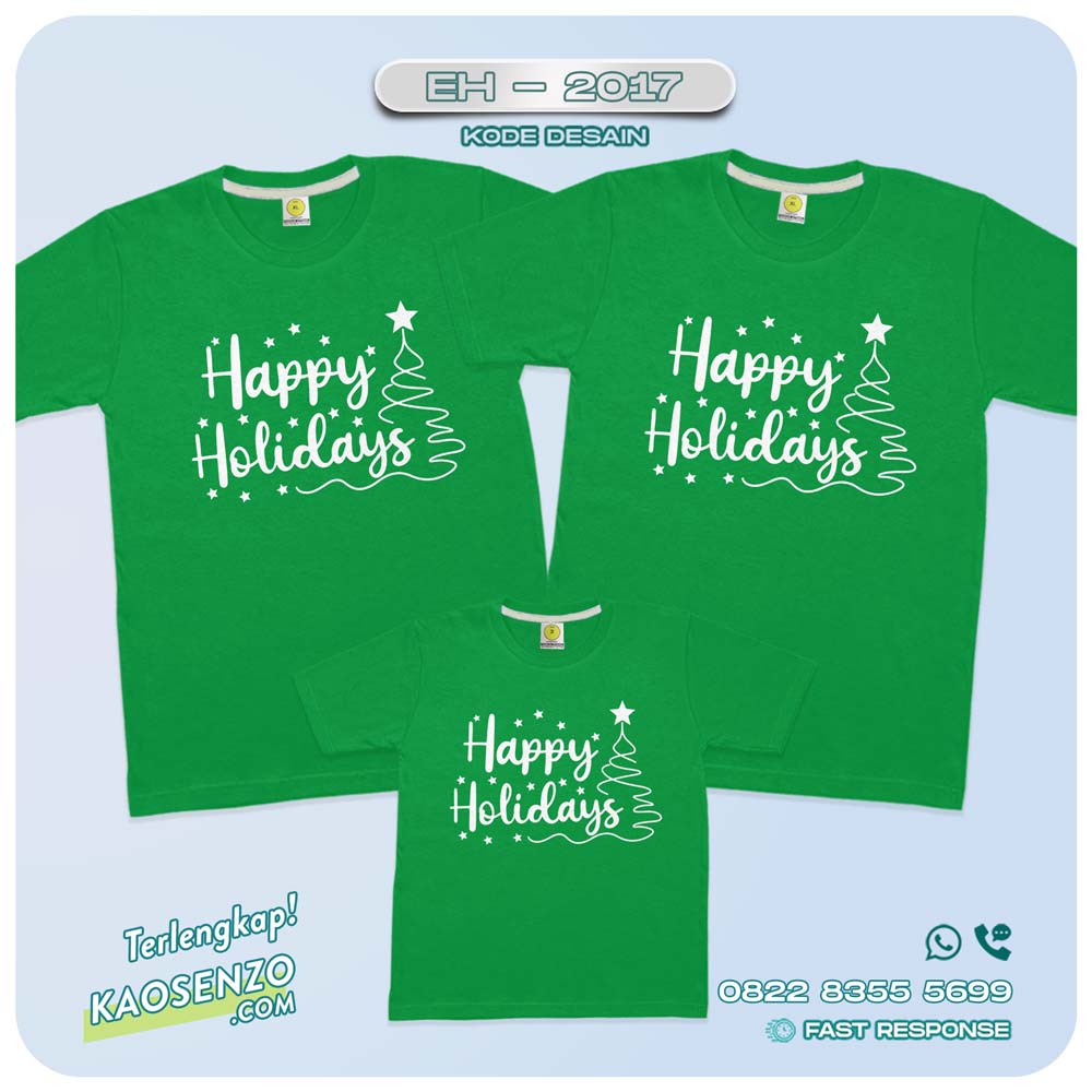 Baju Kaos Couple Keluarga Natal | Kaos Family Custom Christmas | Kaos Natal - EH 2017