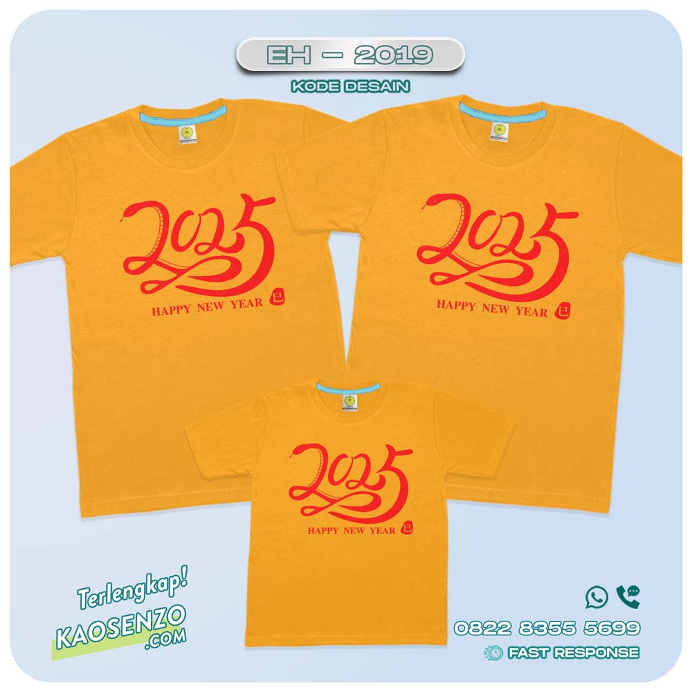 Baju Kaos Couple Keluarga Imlek | Kaos Family Custom Chinese New Year | Kaos Imlek - EH 2019