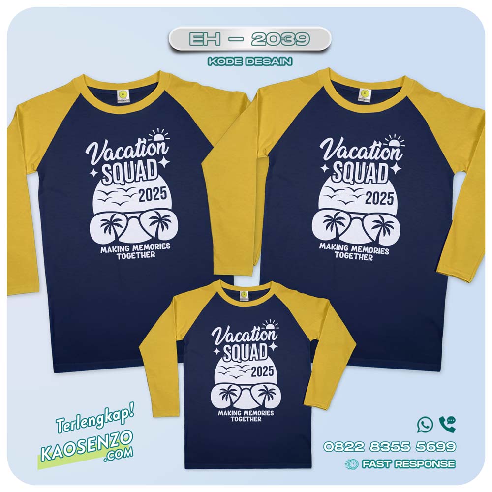 Baju Kaos Couple Keluarga Traveling | Kaos Couple Family Gathering | Kaos Liburan Keluarga | Kaos Liburan - EH- 2039