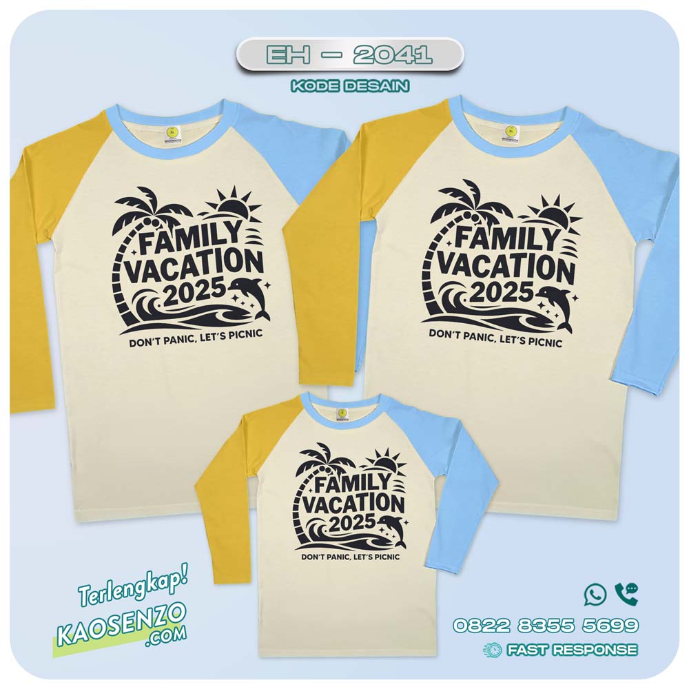 Baju Kaos Couple Keluarga Traveling | Kaos Couple Family Gathering | Kaos Liburan Keluarga | Kaos Liburan - EH- 2041