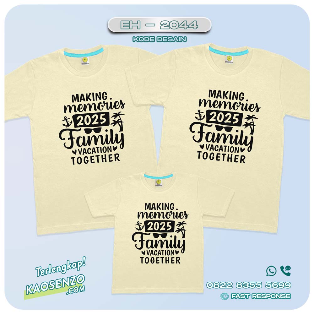 Baju Kaos Couple Keluarga Traveling | Kaos Couple Family Gathering | Kaos Liburan Keluarga | Kaos Liburan - EH 2044