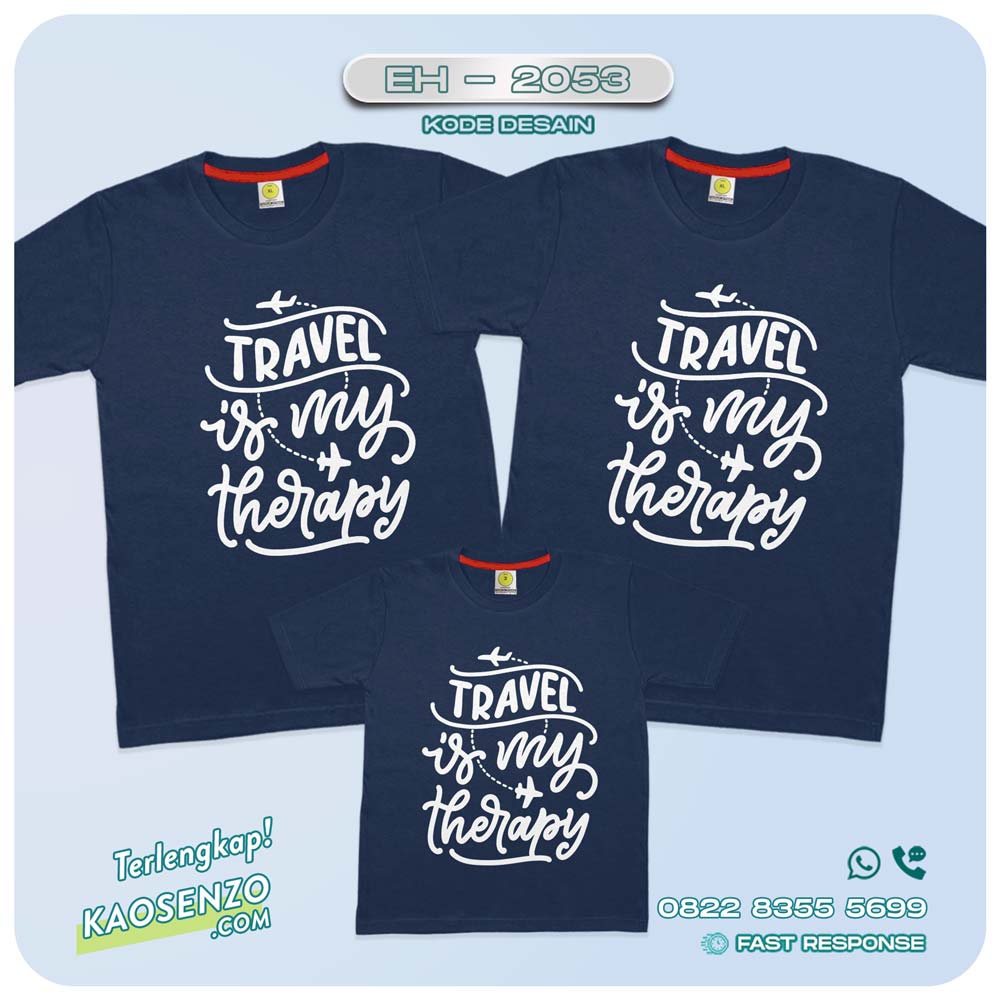 Baju Kaos Couple Keluarga Traveling | Kaos Couple Family Gathering | Kaos Liburan Keluarga | Kaos Liburan - EH 2053