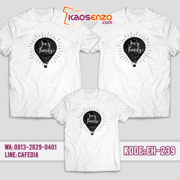 Baju Kaos Couple Keluarga Ballon | Kaos Family Custom Ballon - EH 239