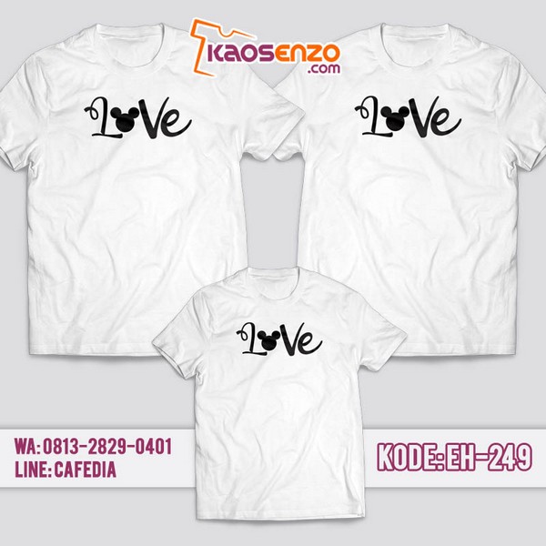 Baju Kaos Couple Keluarga Love | Kaos Family Custom Love - EH 249