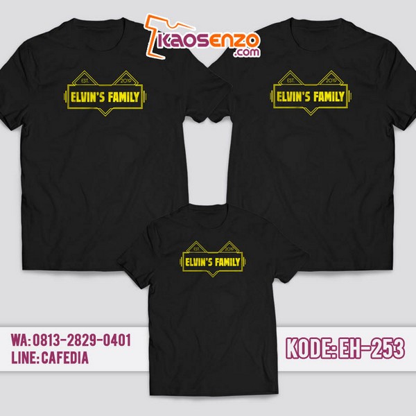 Baju Kaos Couple Keluarga Elvin's Family | Kaos Family Custom Elvin's Family - EH 253