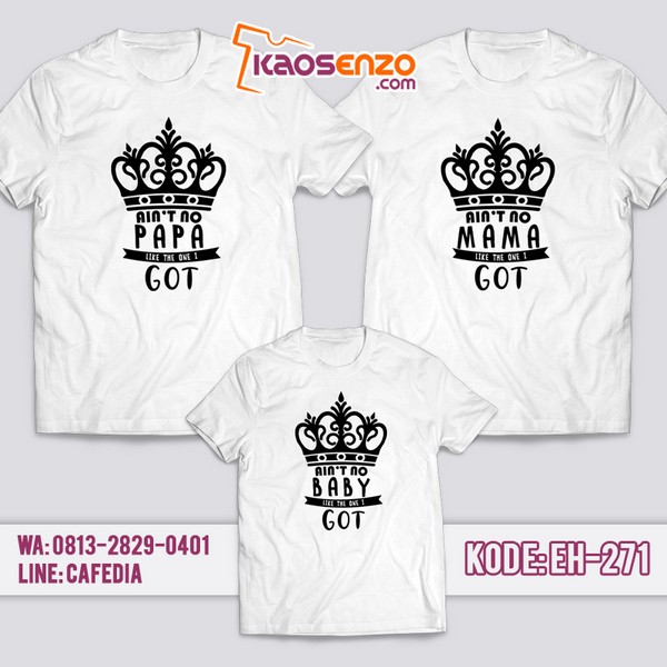 Baju Kaos Couple Keluarga Crown | Kaos Family Custom Crown - EH 271