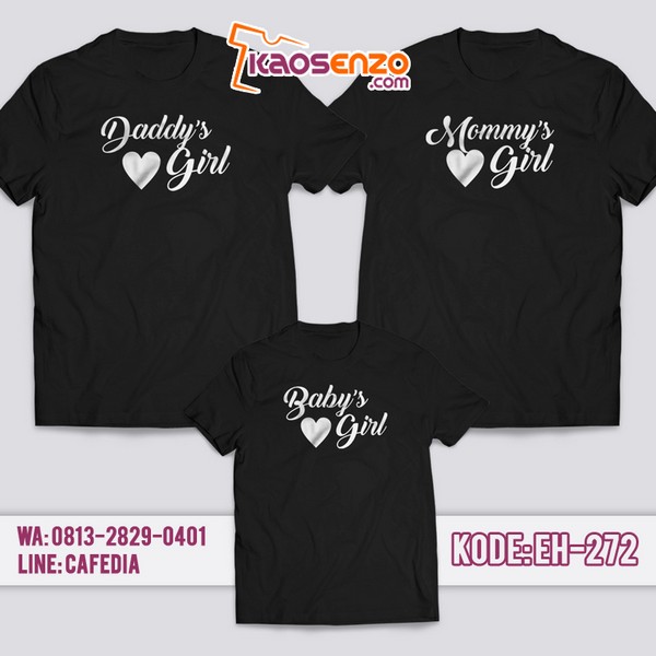 Baju Kaos Couple Keluarga Love Girl | Kaos Family Custom Love Girl - EH 272