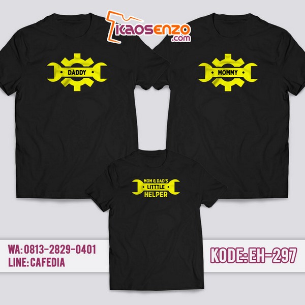 Baju Kaos Couple Keluarga Little Helper | Kaos Family Custom Little Helper - EH 297