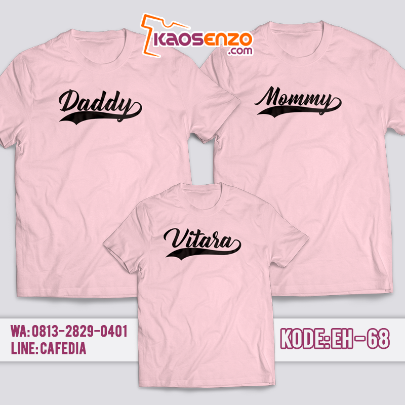 Baju Kaos Keluarga | Anak & Dewasa | Kaos Custom Nama | Gratis Ganti Nama/Tulisan 