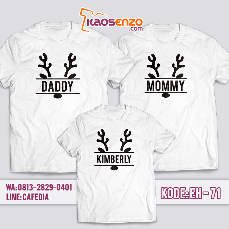 Baju Kaos Keluarga | Kaos Natal Anak & Dewasa | Custom Nama | Gratis Ganti Nama/Tulisan 