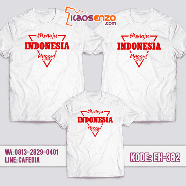 Baju Kaos Couple Keluarga | Kaos Family Custom Indonesia Merdeka - EH 382