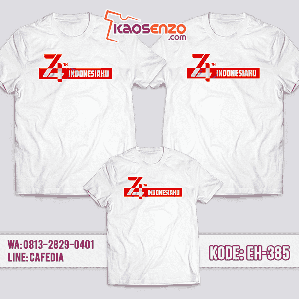 Baju Kaos Couple Keluarga | Kaos Family Custom Indonesia Merdeka - EH 385