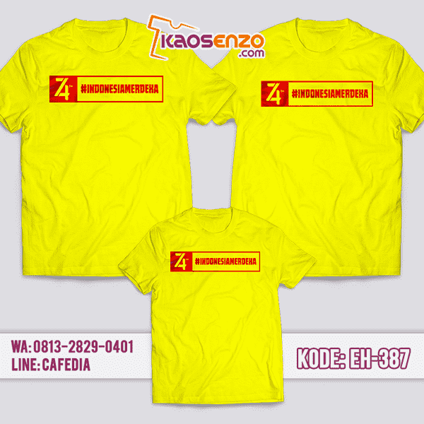 Baju Kaos Couple Keluarga | Kaos Family Custom Indonesia Merdeka - EH 387