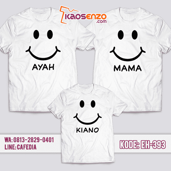 Baju Kaos Couple Keluarga | Kaos Family Custom Smile - EH 393