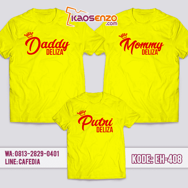 Baju Kaos Couple Keluarga | Kaos Family Custom Nama - EH 408