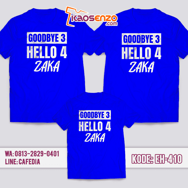 Baju Kaos Couple Keluarga | Kaos Family Custom Goodbye Hello - EH 410