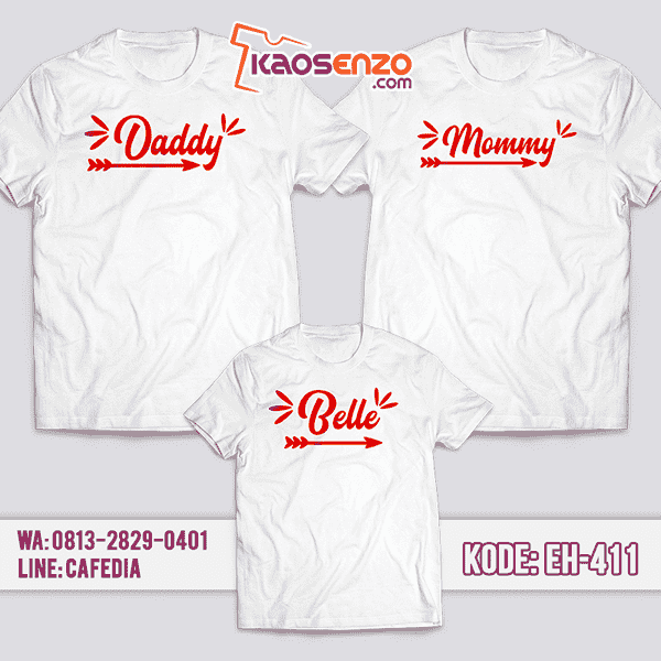 Baju Kaos Couple Keluarga | Kaos Family Custom Nama - EH 411