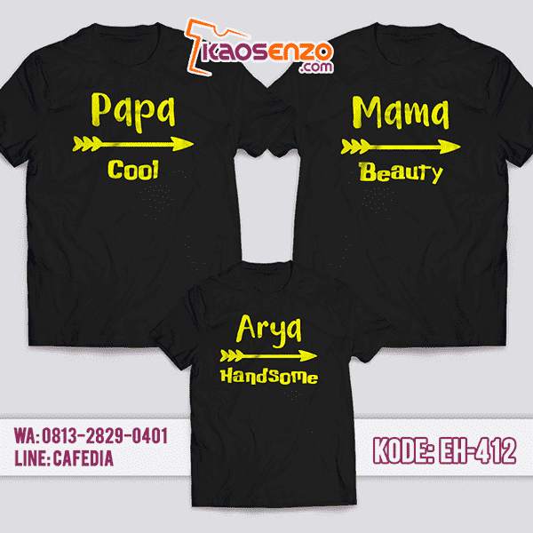 Baju Kaos Couple Keluarga | Kaos Family Custom Nama - EH 412