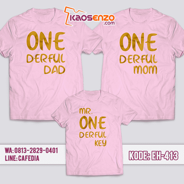 Baju Kaos Couple Keluarga | Kaos Family Onederful Family - EH 413