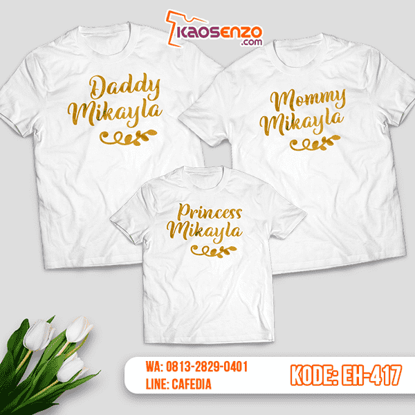 Baju Kaos Couple Keluarga | Kaos Family Custom Nama - EH 417