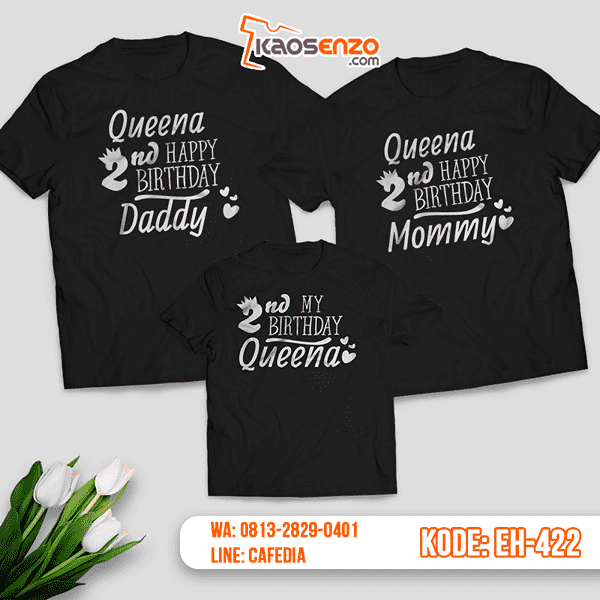 Baju Kaos Couple Keluarga | Kaos Family Custom Birthday - EH 422