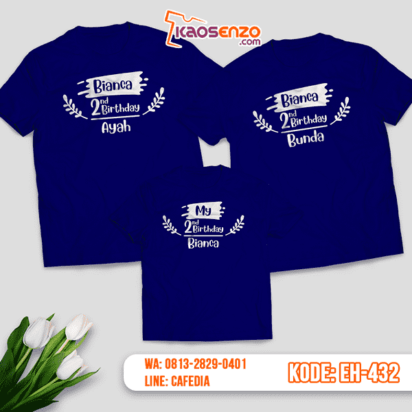 Baju Kaos Couple Keluarga | Kaos Family Custom Birthday - EH 432