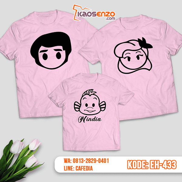 Baju Kaos Couple Keluarga | Kaos Family Custom Mermaid - EH 433