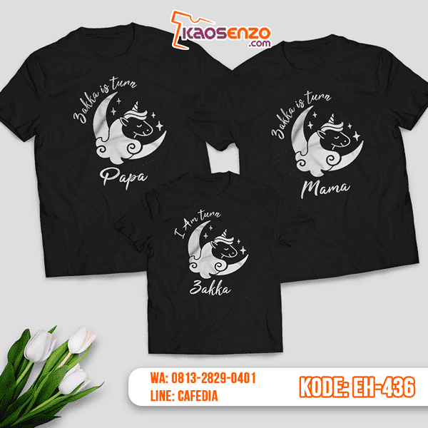 Baju Kaos Couple Keluarga | Kaos Family Custom Unicorn - EH 436