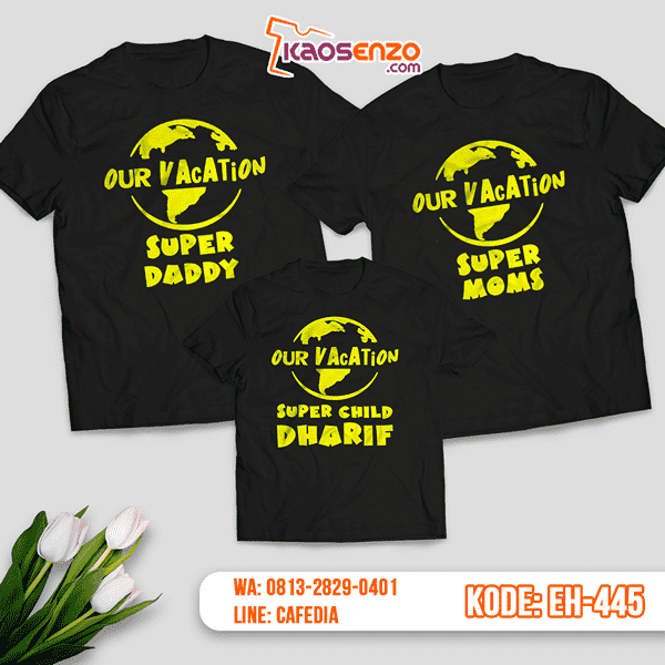 Baju Kaos Couple Keluarga | Kaos Family Custom Motif Vacation - EH 445