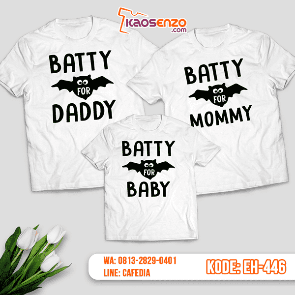 Baju Kaos Couple Keluarga | Kaos Family Custom Motif Family Bat - EH 446