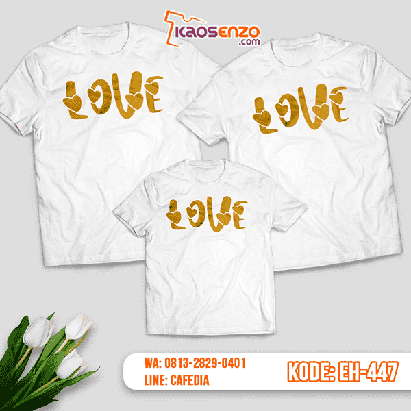 Baju Kaos Couple Keluarga | Kaos Family Custom Motif Love - EH 447