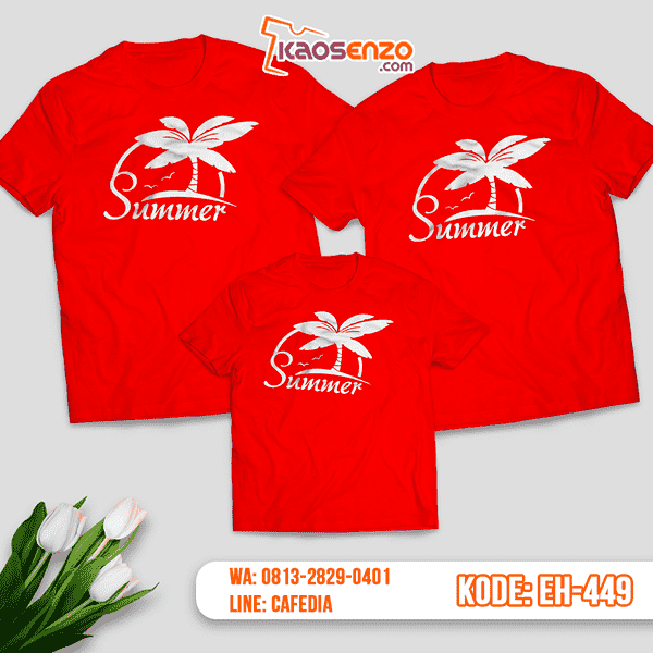 Baju Kaos Couple Keluarga | Kaos Family Custom Motif Summer - EH 449