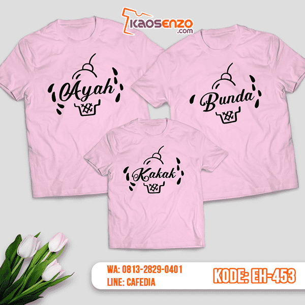 Baju Kaos Couple Keluarga Es Krim | Kaos Family Custom Motif Ice Cream - EH 453