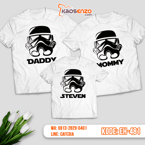 Baju Kaos Couple Keluarga | Kaos Family Custom Motif Star Wars - EH 481