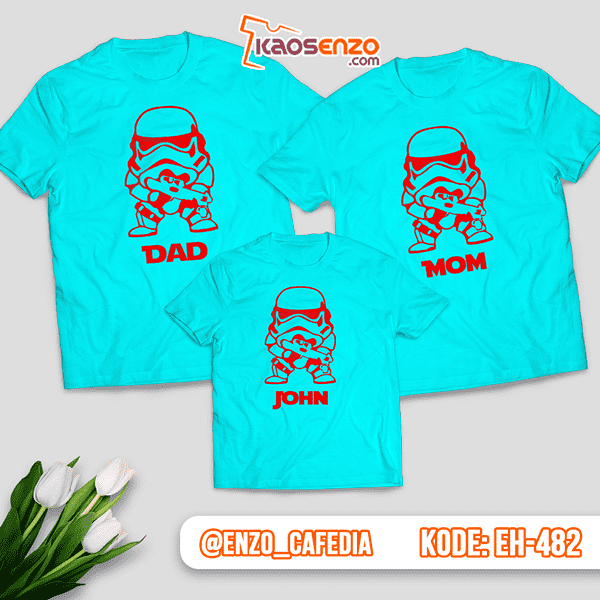 Baju Kaos Couple Keluarga | Kaos Family Custom Motif Star Wars - EH 482