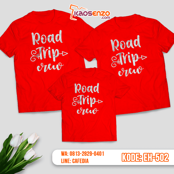 Baju Kaos Couple Keluarga | Kaos Family Custom Road Trip Crew - EH 502