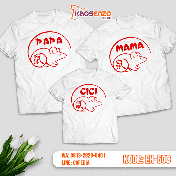 Baju Kaos Couple Keluarga | Kaos Family Custom Imlek - EH 503