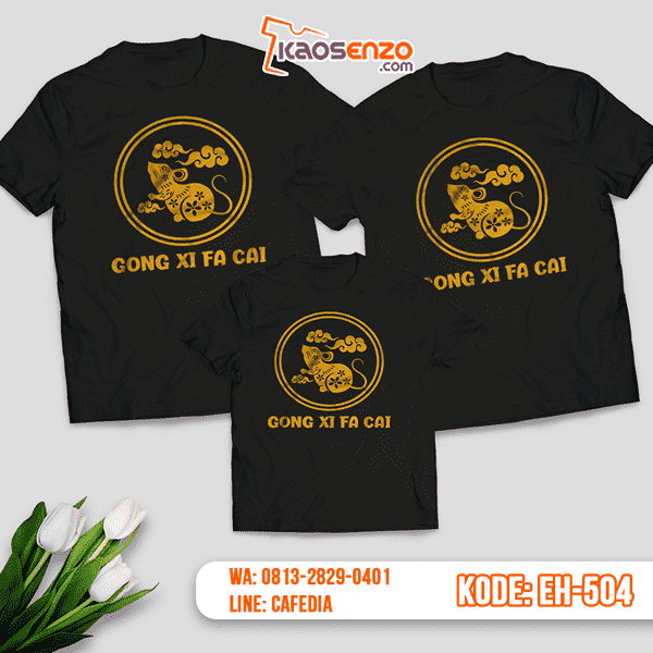 Baju Kaos Couple Keluarga | Kaos Family Custom Imlek - EH 504