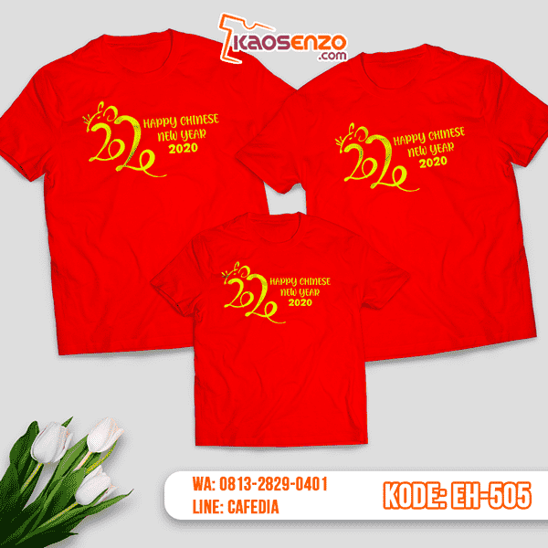 Baju Kaos Couple Keluarga | Kaos Family Custom Imlek 2020 - EH 505