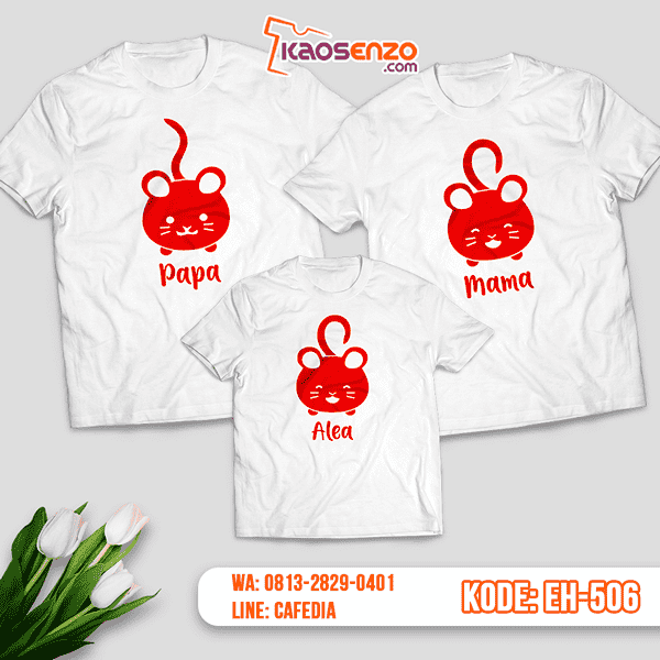 Baju Kaos Couple Keluarga | Kaos Family Custom Imlek 2020 - EH 506