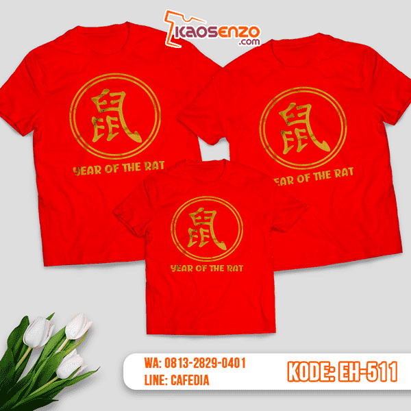 Baju Kaos Couple Keluarga | Kaos Family Custom Imlek 2020 - EH 511