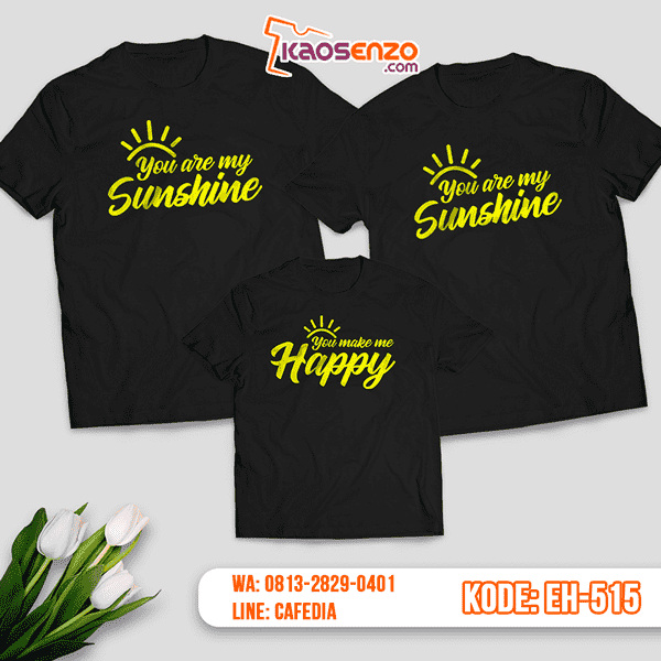 Baju Kaos Couple Keluarga | Kaos Family Custom Sunshine - EH 515